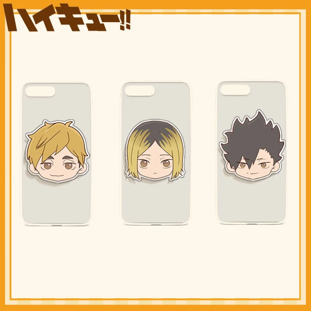 6pcs Anime Haikyuu Acrylic Phone Holder Scalable Bracket Hinata Shoyo Kozume Kenma Brelok Accessories Mobile Phone Stand