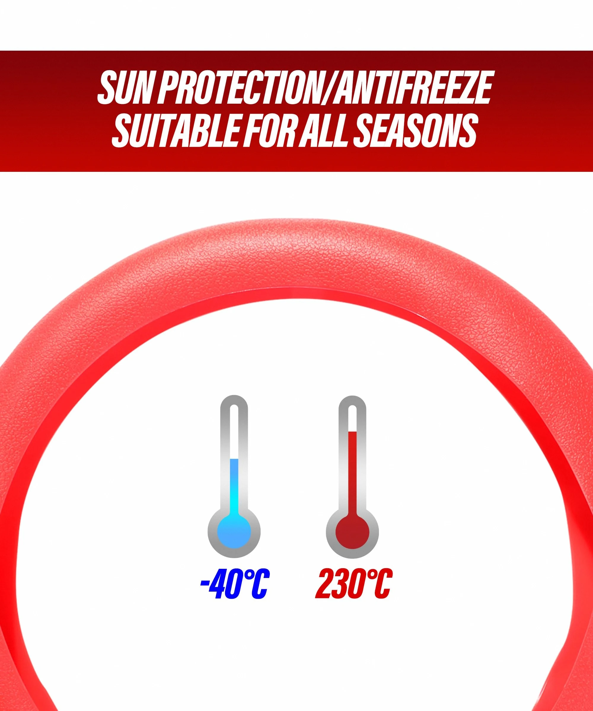 غطاء عجلة القيادة من السيليكون المضاد للانزلاق - مقاس عالمي، ناعم وعديم الرائحة يناسب عجلات 14 بوصة/15 بوصة/16 بوصة، متين وجميع المواسم