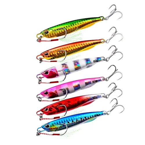 Señuelo de pesca 10g15g20g30g40g60g Trolling cebo duro Artificial fundición de lubina Jigging señuelo de pescado hundimiento cuchara aparejos plantilla de Metal
