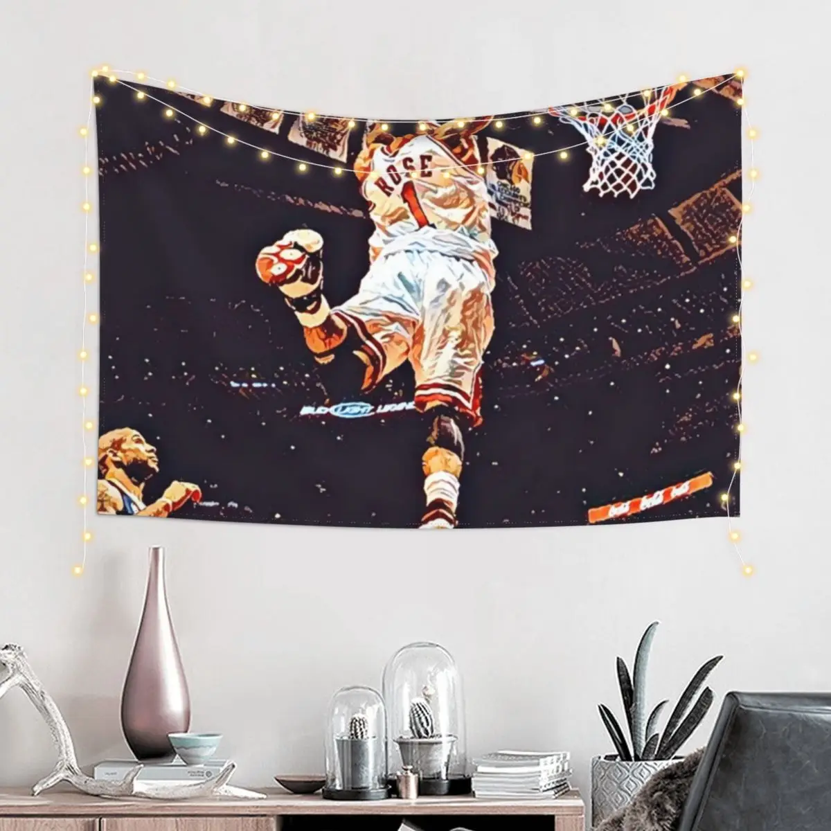 Derrick Rose Dunk Tapestry Wall Carpet Decor Home Home Decorating Bed Room Decoration Tapestry