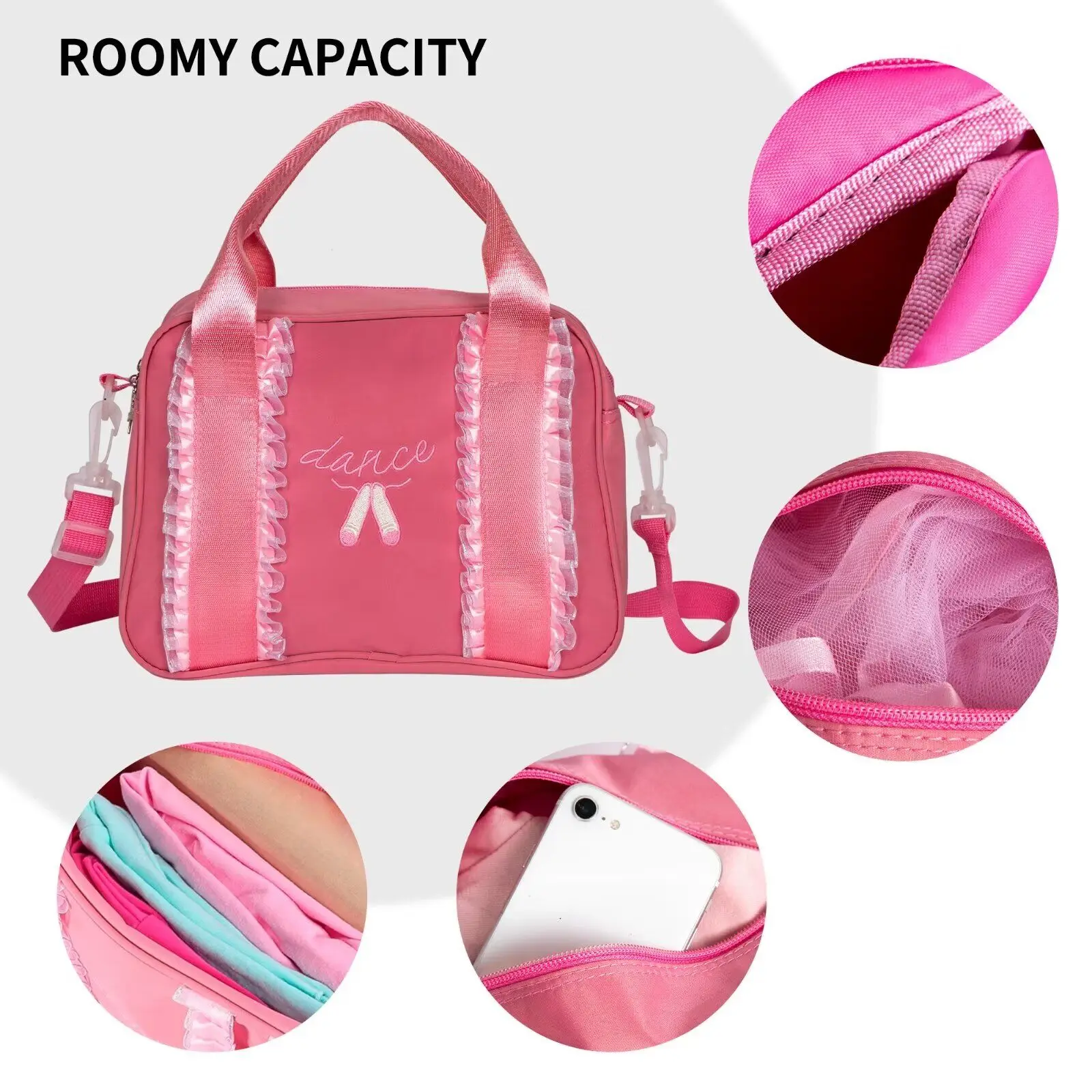 Girls Dance Bag, Toddler Ballet Shoulder Bag, Ballet Kids Pink Crossbody Small Bag, Pink Handbag