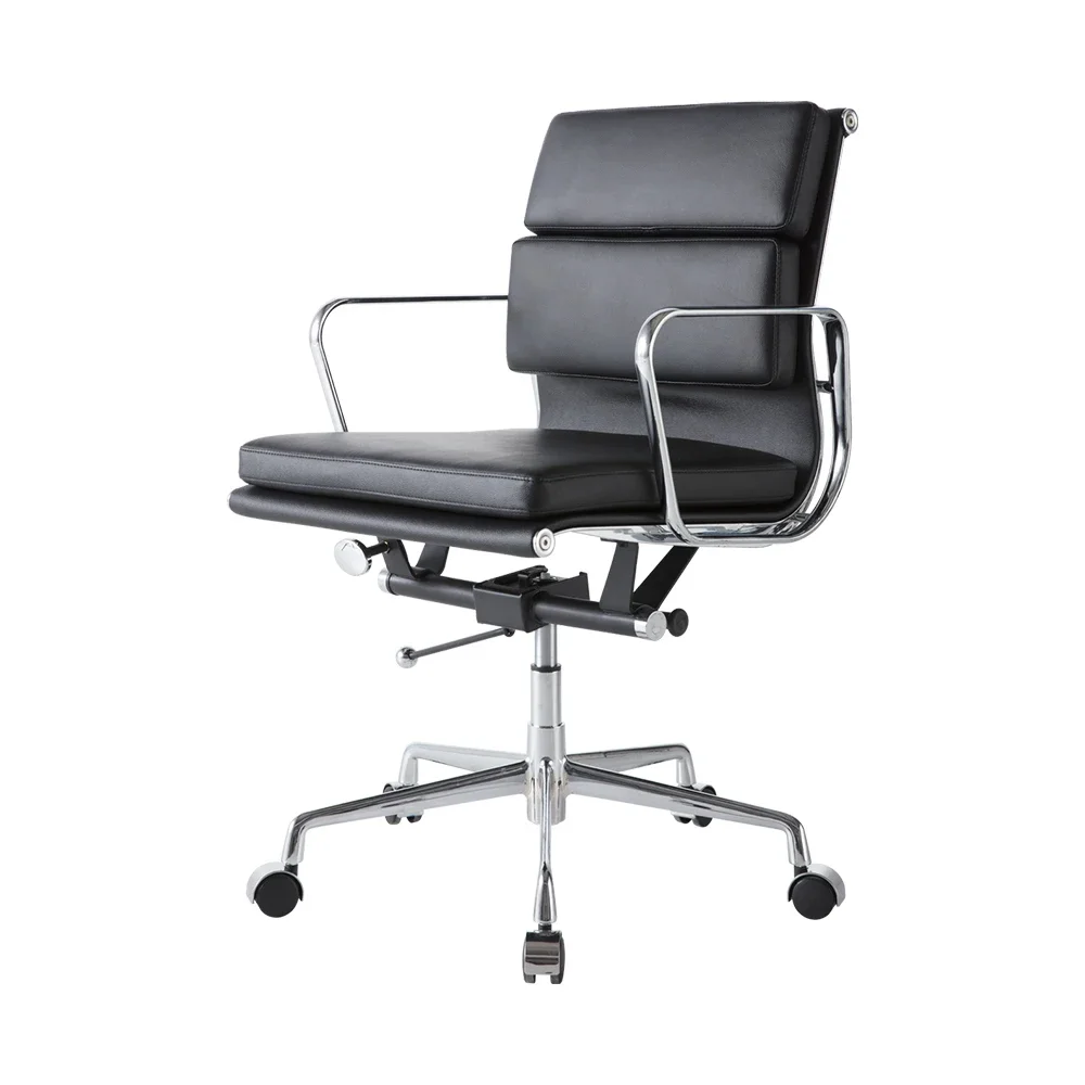 

Mobiles Leather High Low Back Genuine Leather Office Chair Executive Chair Alloy Base Black White Brownfurniture Sets