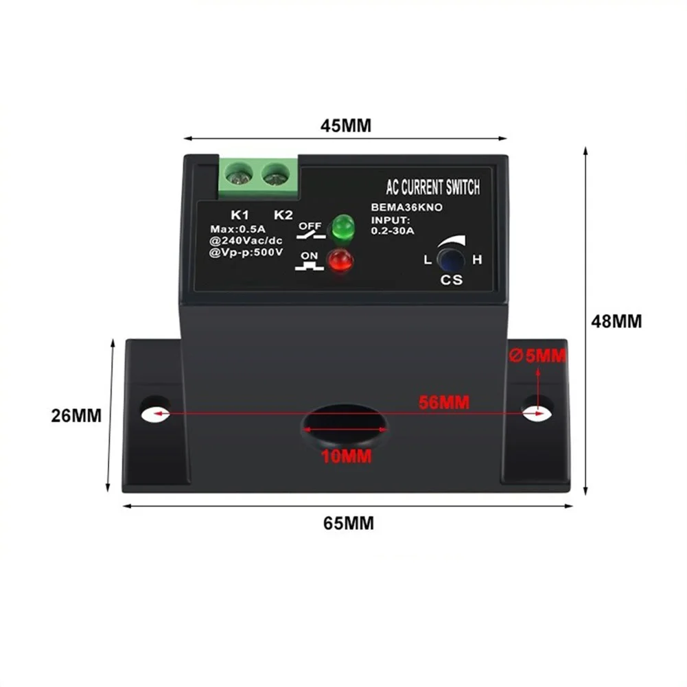 AC Current Sensor Switch Normally Open Closed Relay Overload Protection Suitable For Various Electrical Monitoring Applications