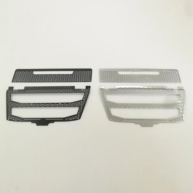 Air Intake Hood Plus Light Black Grille LED Original Factory Plus Modified for 1/14 Tamiya RC Truck Trailer Tipper 56360 Volvo