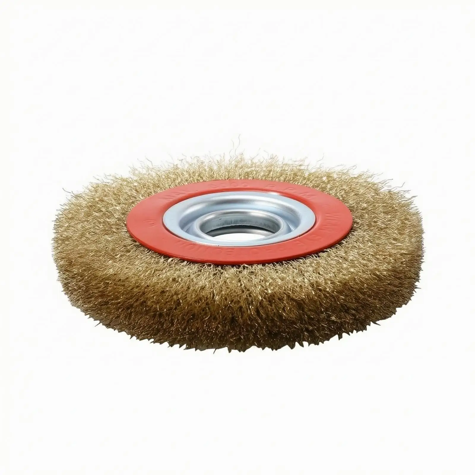 Rust Removal Machine-Mounted Wire Wheel | Low-Profile Circular Design, Crimped Brass Steel Wire Wheel Brush, for Repair Tasks