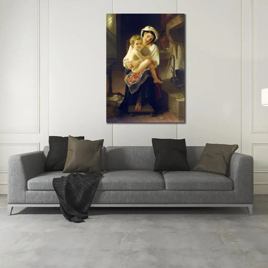 wall art Young Mother Gazing At Her Child William Adolphe Bouguereau Paintings Hand painted High quality