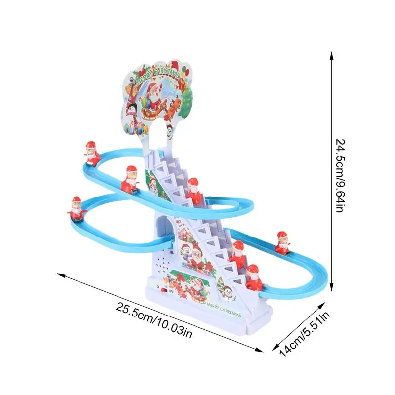 Papai noel escada de escalada brinquedo escada de escalada automática boneca elétrica natal ferroviário slide música brinquedo decoração natal crianças presentes