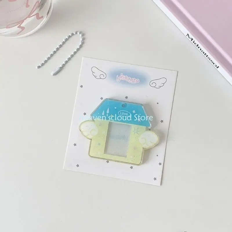 Y88B Fashionable Keychain Campus Card Small Photo Storage Pouches Card Holders Compacts Card Protective Accessory For Cards