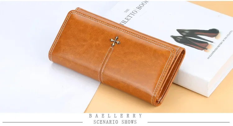 Baellerry Neue Damen-Langbörse mit Namengravur, Kartenclip, Hoher Kapazität, Fotohalter, Luxusmarken-Geldbörse für Mädchen – Detail 16