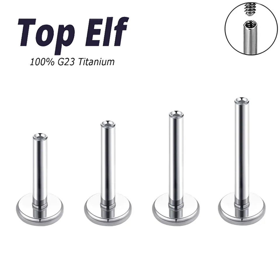 10pcs G23 TItanium Labret 16G Internal Threaded Ear Nose Piercing Tragus Body Jewelry Accessories