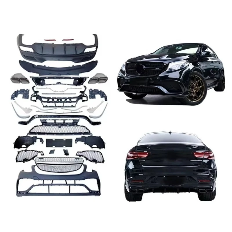 

GLE-class W292 Coupe Upgrade to GLE63 A-style Bodykit for 2016-2019y Front Bumper Grille Rear Diffuser Exhaust Tips