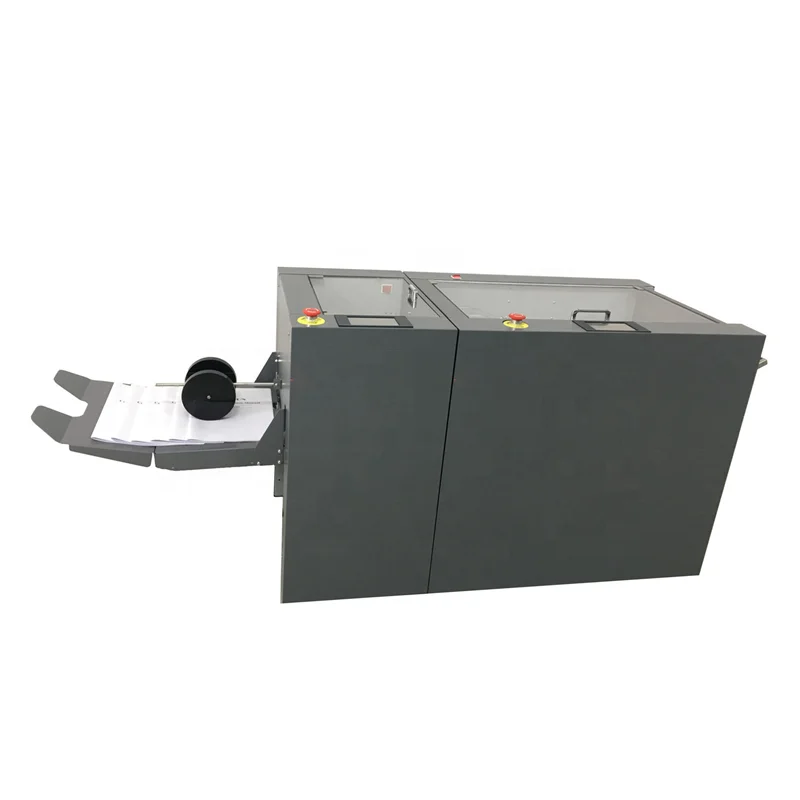 Automatic brochure making machine, brochure making machine loading, folding, cutting A3 size brochure making machine with
