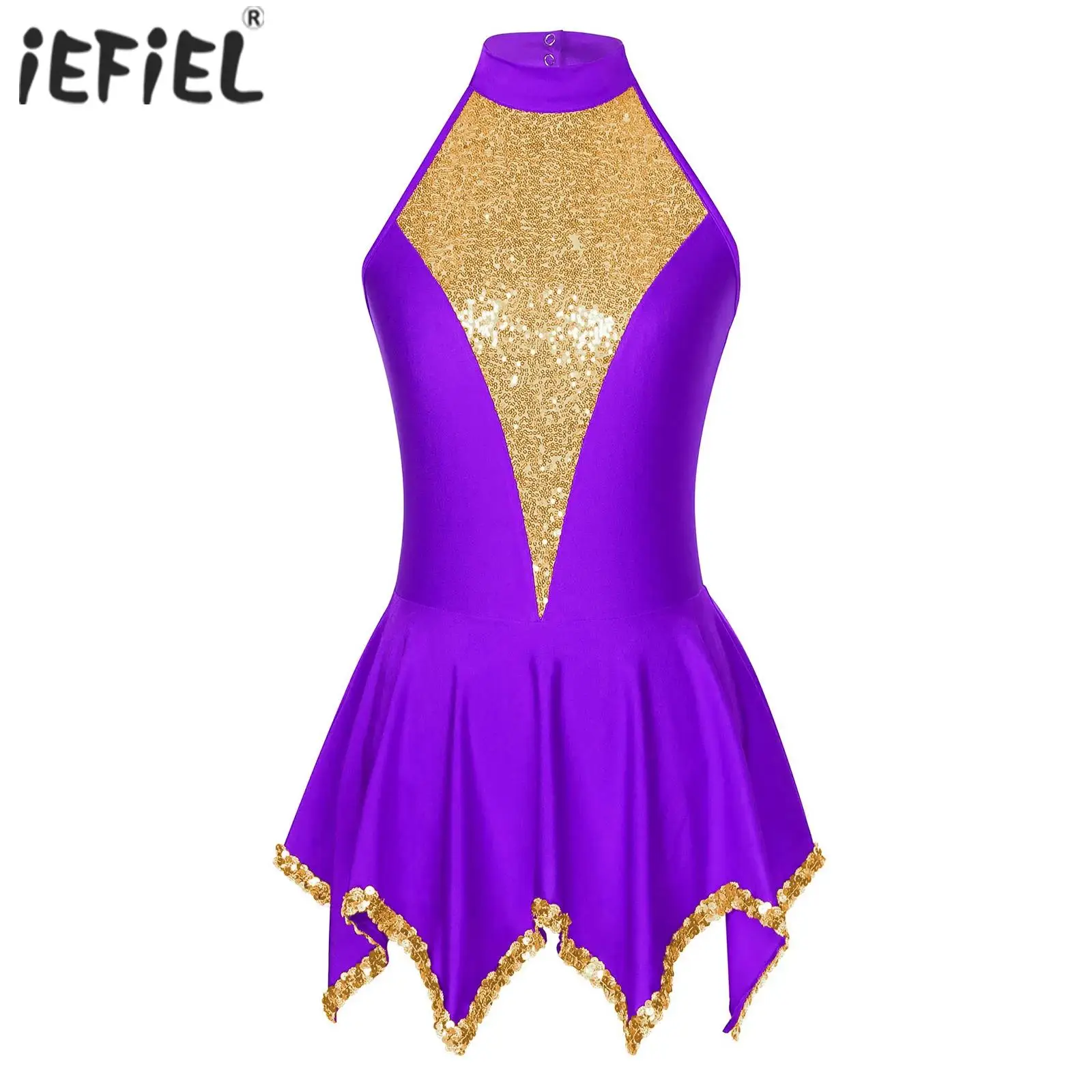 

Женское балетное платье с блестками, без рукавов, с открытой спиной