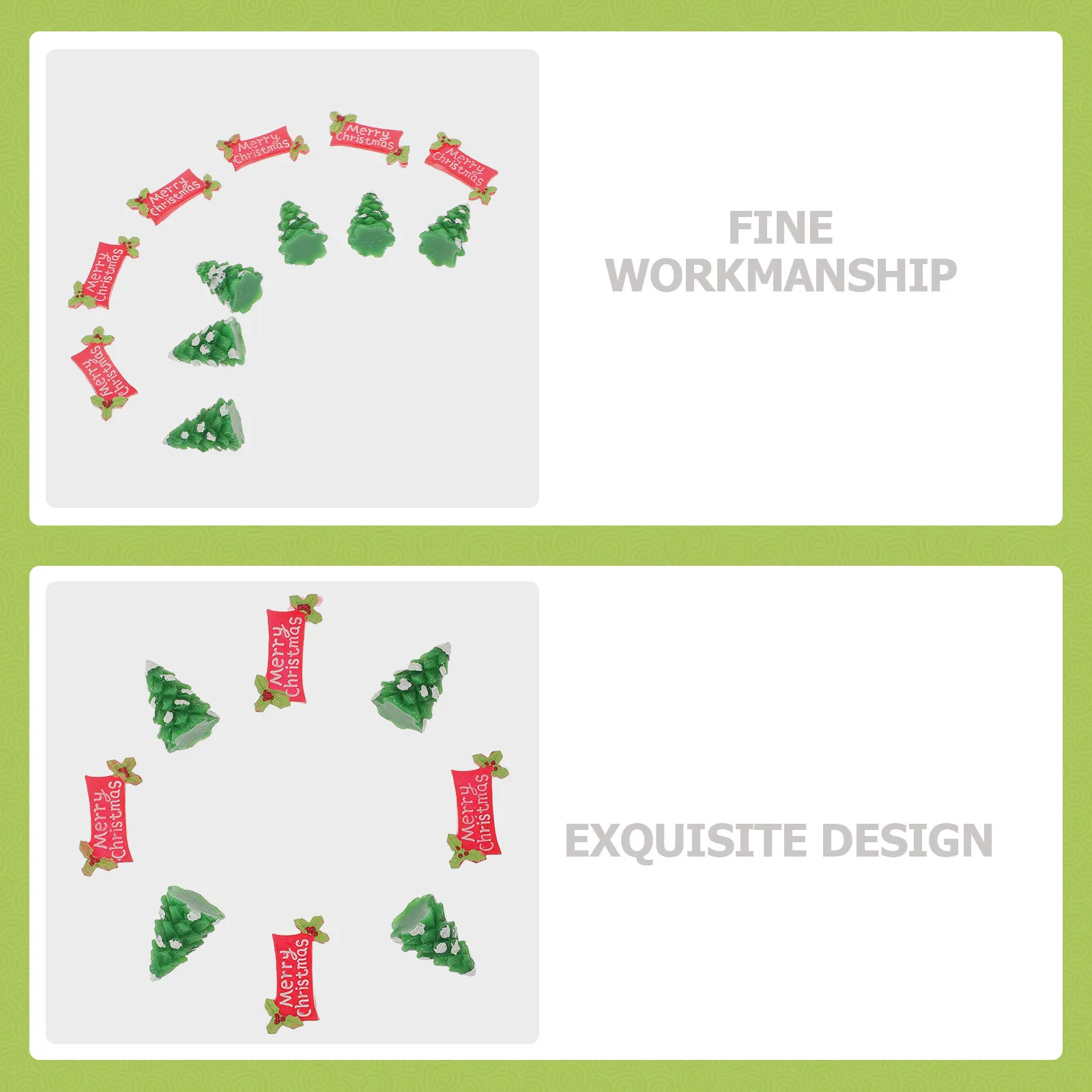 

12Pcs Christmas Pine Tree Resin Mini Plaque Small Tree Ornament Festival Landscape Decor Plaque Decoration Landscape Decor