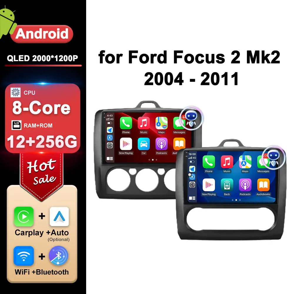 Android GPS Navigation for Ford Focus 2 Mk2 2004 - 2011 Car Radio Multimedia Video Player DSP Stereo 2.5D Touch Screen Bluetooh