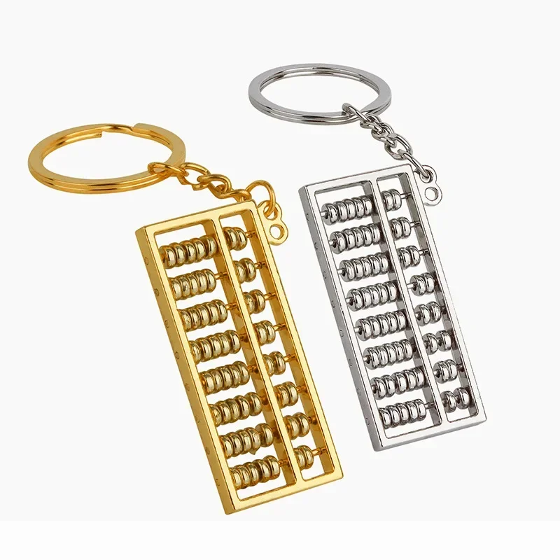 Car Creative Keyring Simulated Abacus Metal Keychain Car Keychain Accessories Decoration Portable Eight-speed Abacus Keychain