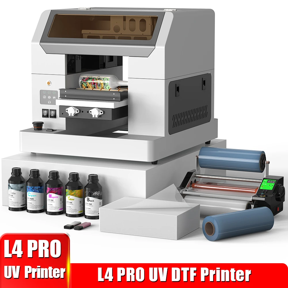 A4 UV Printer Machine A4 UV Flatbed Printer with White Ink mixing  System Support Small UV Printers for Phone Case Acrylic Wood