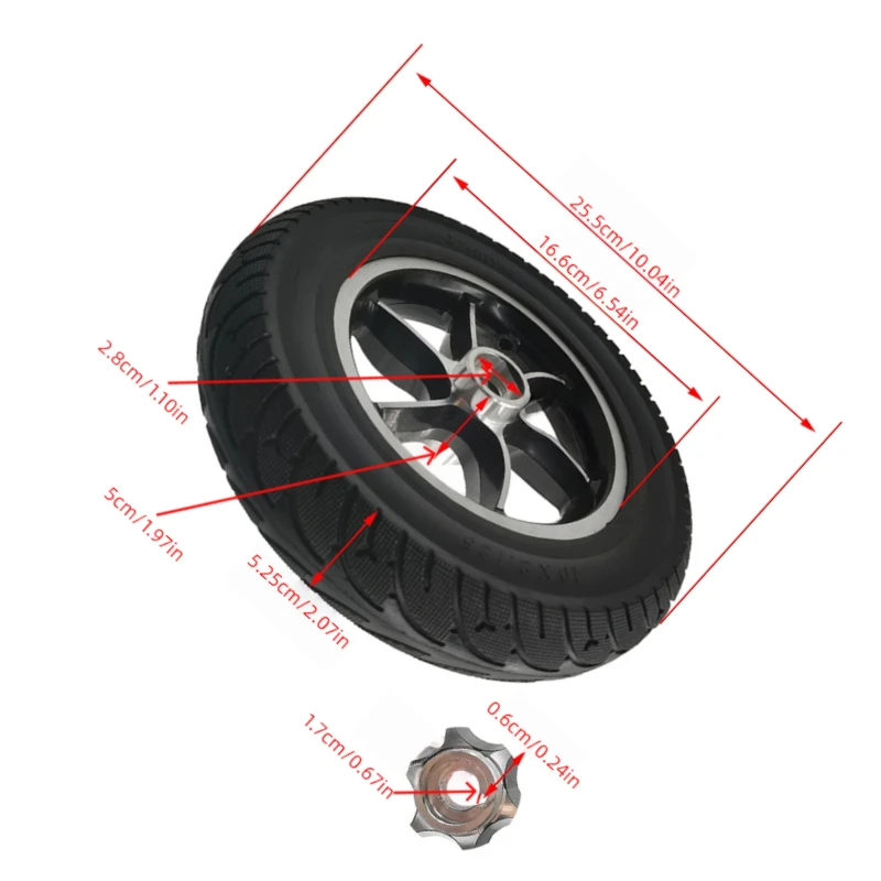 High-quality solid keyway tires designed specifically for electric scooter models requiring 10x2.125.