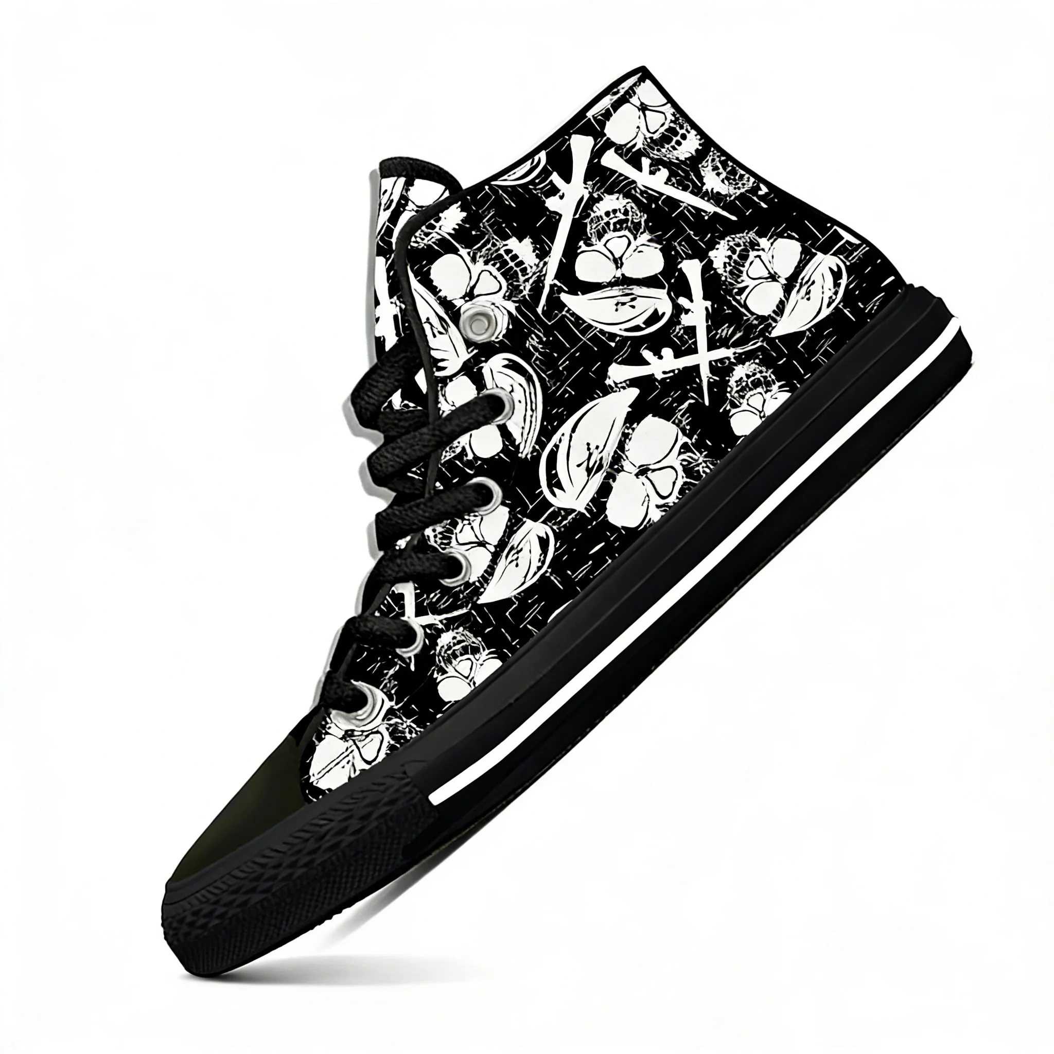 

Модные повседневные высокие кроссовки с рисунком пистолета, мужские и женские парусиновые кроссовки высокого качества для подростков, обувь для пар на заказ