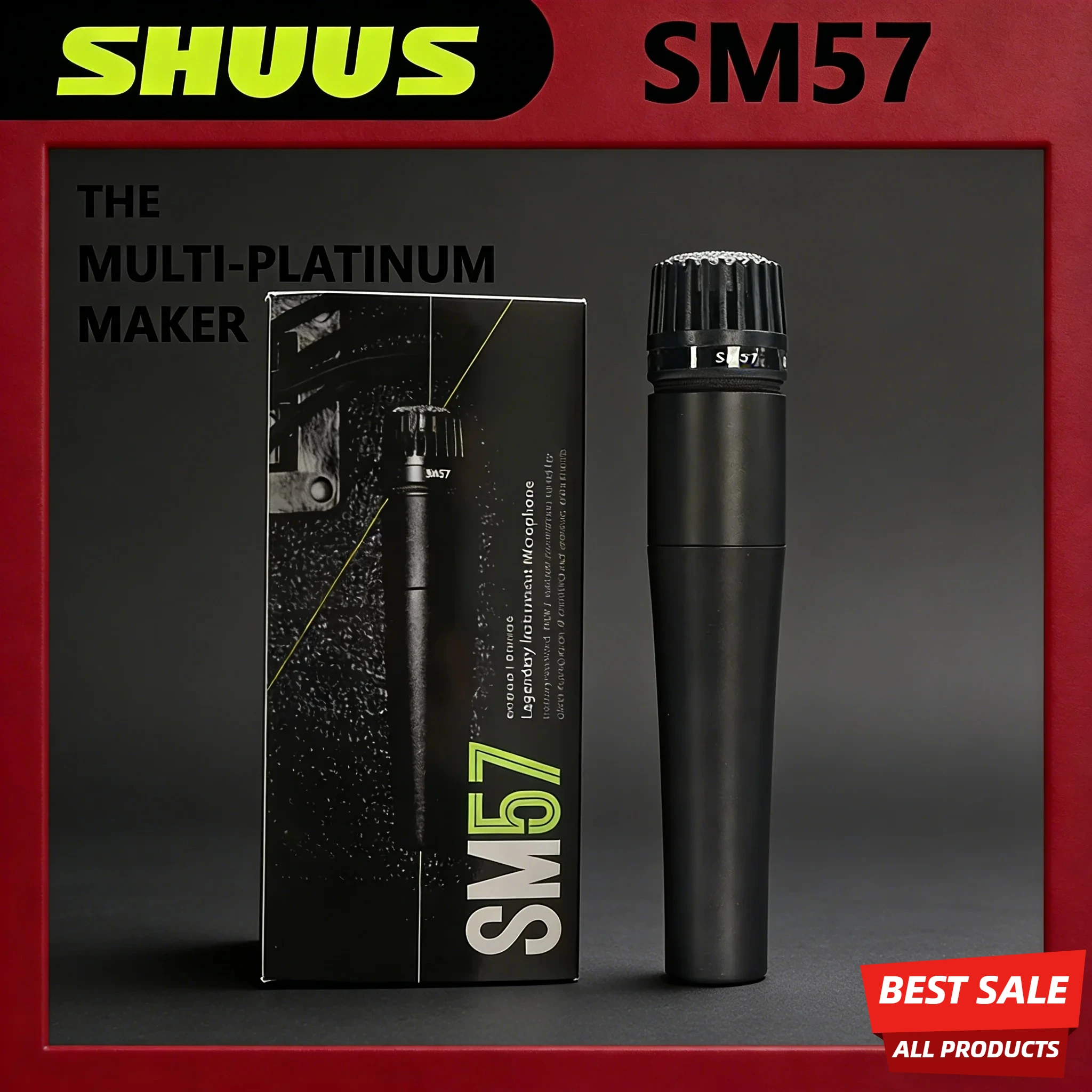 

Горячая распродажа: Динамический микрофон SM 57 с односторонней кардиоидной диаграммой направленности, инструментальный микрофон для записи вокала и инструментов 2026