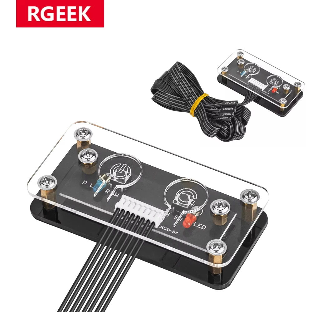 RGEEK Desktop Computer PC Power Switch Button Cable External Restart Computer  PC Case Motherboard Switch On Off Power SW Cables