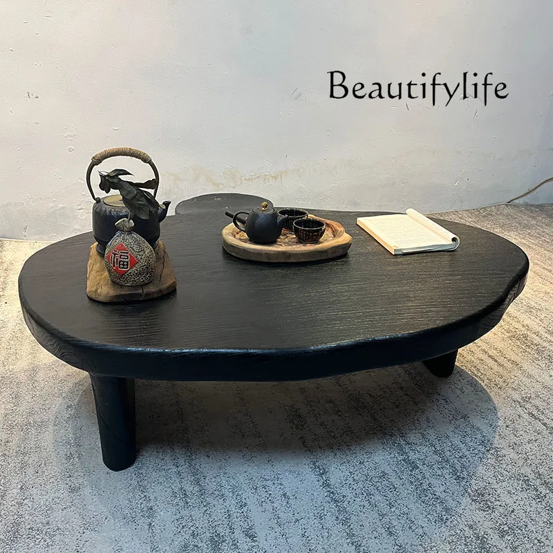 Ruili Style Solid Wood Living Room Black Tea Table Tatami Japanese Style Tea Making Low Table Bay Window Small Table