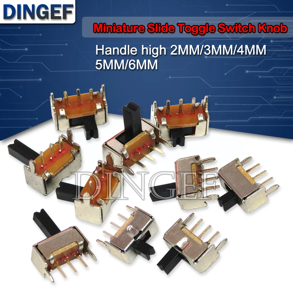 20 sztuk przełącznik dwupozycyjny SK12D07VG 2/3/4/5/6mm SS12D07VG3 SK12D07VG4 stenty mały przełącznik dwupozycyjny wysoki miniaturowy przełącznik suwakowy pokrętło boczne