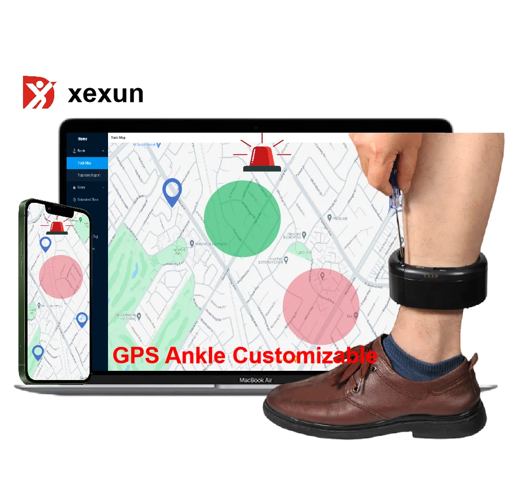 Xexun Gps Probation Электронный браслет для лодыжек для заключенных Несъемный GPS-браслет для личного слежения заключенного