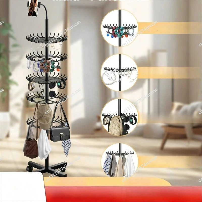 Stand-up hair extender braided hair stand with phone holder for displaying and separating hair