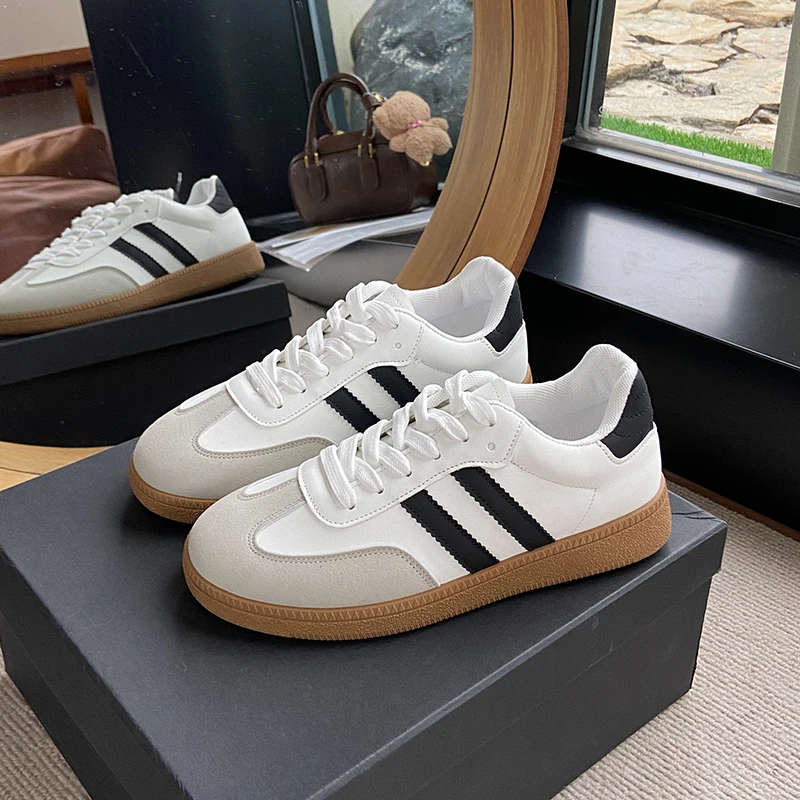 Women Tennis Sneakers Flats Ladies Fashion Mixed Colors Lace-up Vulcanized Shoes Spring Autumn Woman Outdoor Trainers Footwear