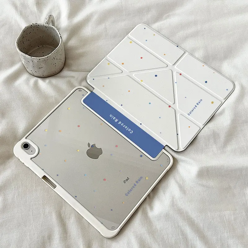 Simple Colorful Polka Dot Cute Y2K Tablet Case For iPad Pro 11 12.9 13 A16 M2 M4 M3 M5 5/6/7/8/9/10/11th Mini Air 3 4 5 6 Cover