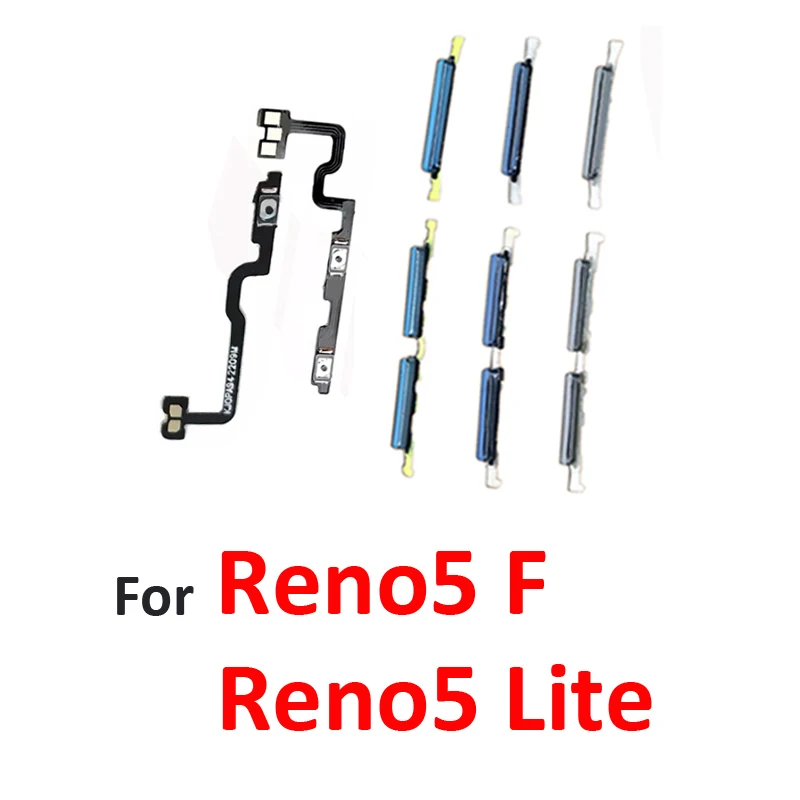For Oppo Reno 5 Lite CPH2205 Phone New Power Volume Button External On Off Key Internal Flex Cable Parts For Reno 5F CPH2217 image 5