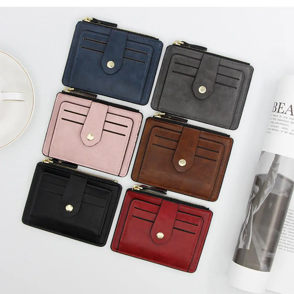 

Fashion Credit ID Card Holder Wallet Male Slim Leather Wallets with Coin Pocket Luxury Brand Designer Brown Men Business Purse