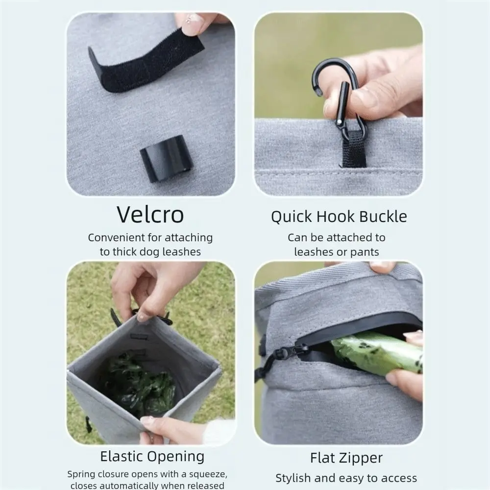 

Portable Waterproof Pet Poop Scooper Bag Hanging with Hook Dog Poop Bag Carrier Oxford Waste Bag Holder for Cats and Dogs