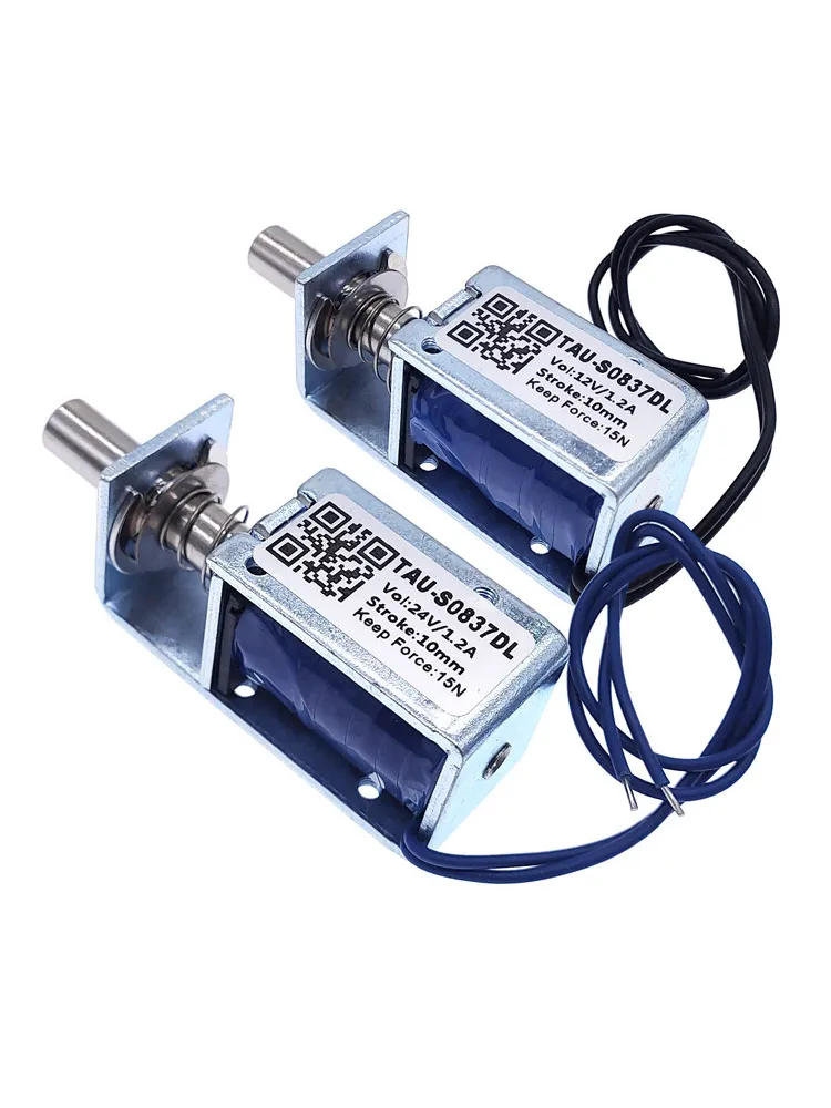 1 szt. TAU-S0837DL DC 6V 12V 24V zamki elektryczne elektromagnes skok 10mm zamek magnetyczny do zamka drzwi szafki — zdjęcie 2