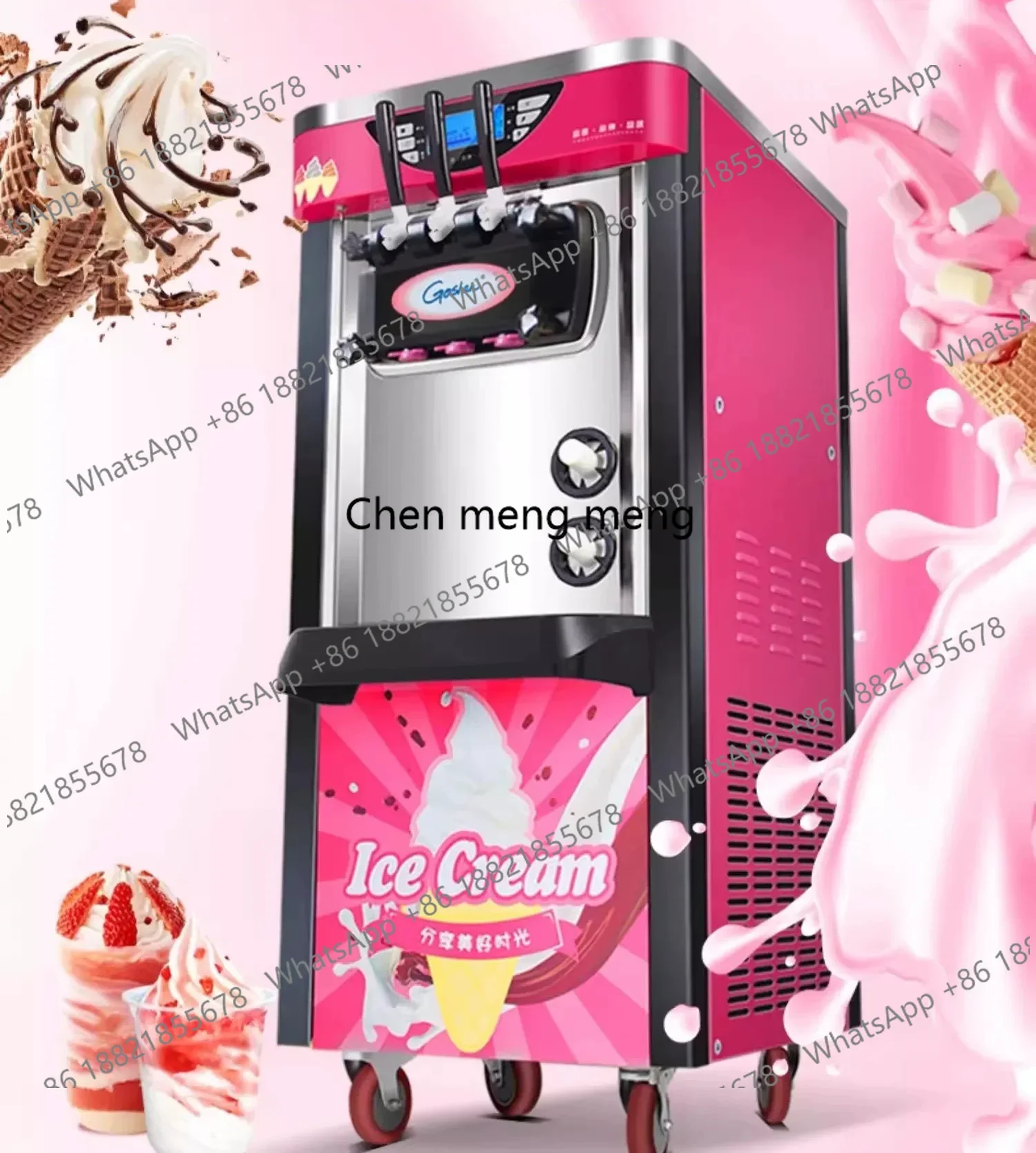 

Ice Cream Machine Commercial Automatic Stand Vertical Small Desktop, Cone Ice Cream Machine
