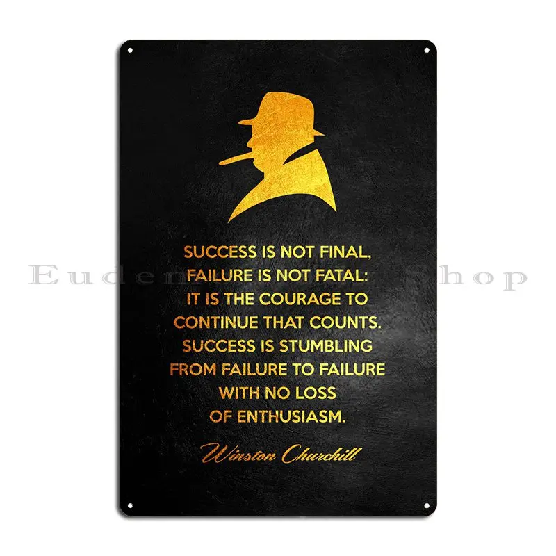 Winston Churchill Metal Sign Poster Cinema Living Room Designing Character Mural Tin Sign Poster