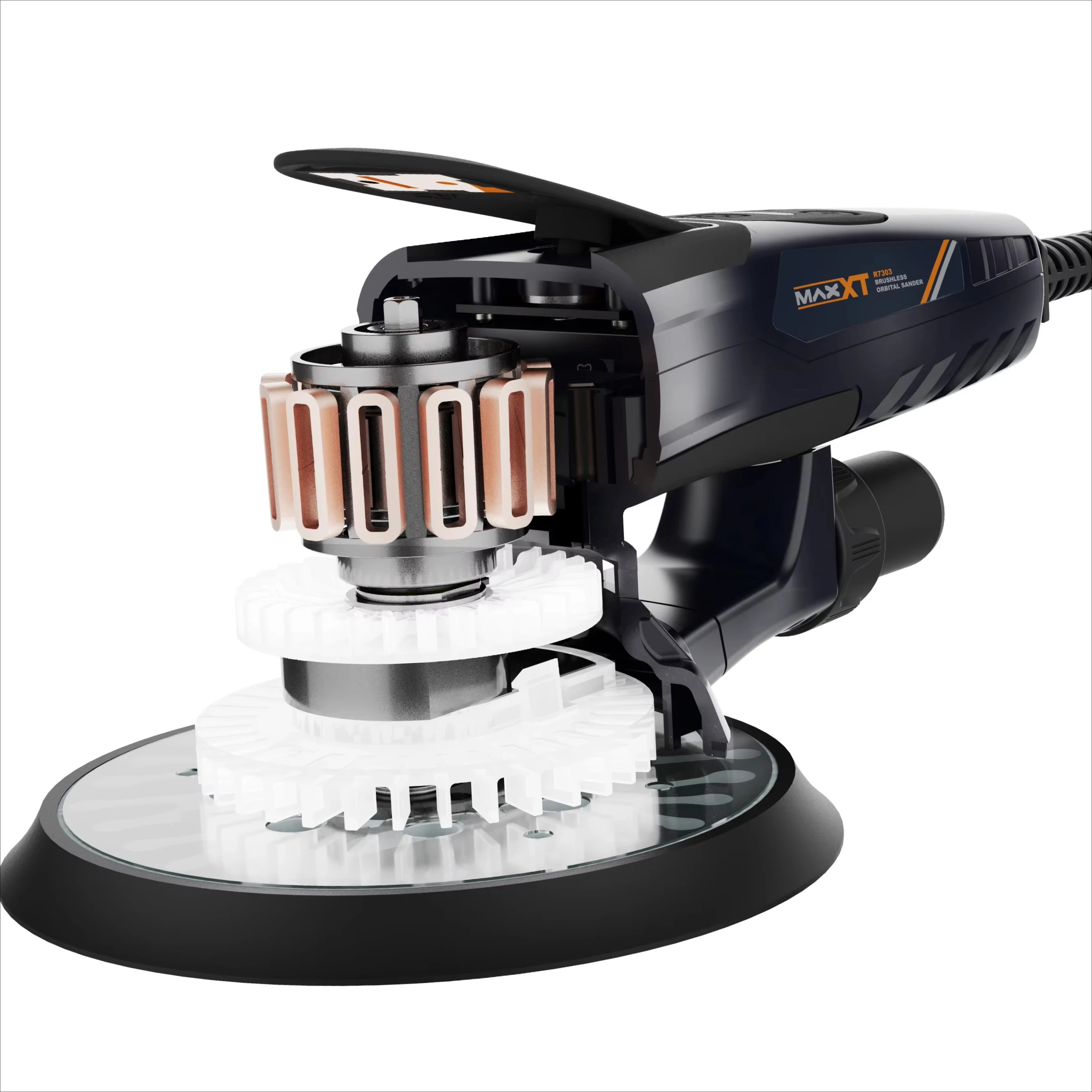 220V 5.0mm Woodworking Corner Sanding Machine Track Motor Electric Multifunctional Car Polishing Machine Vacuum Head Putty
