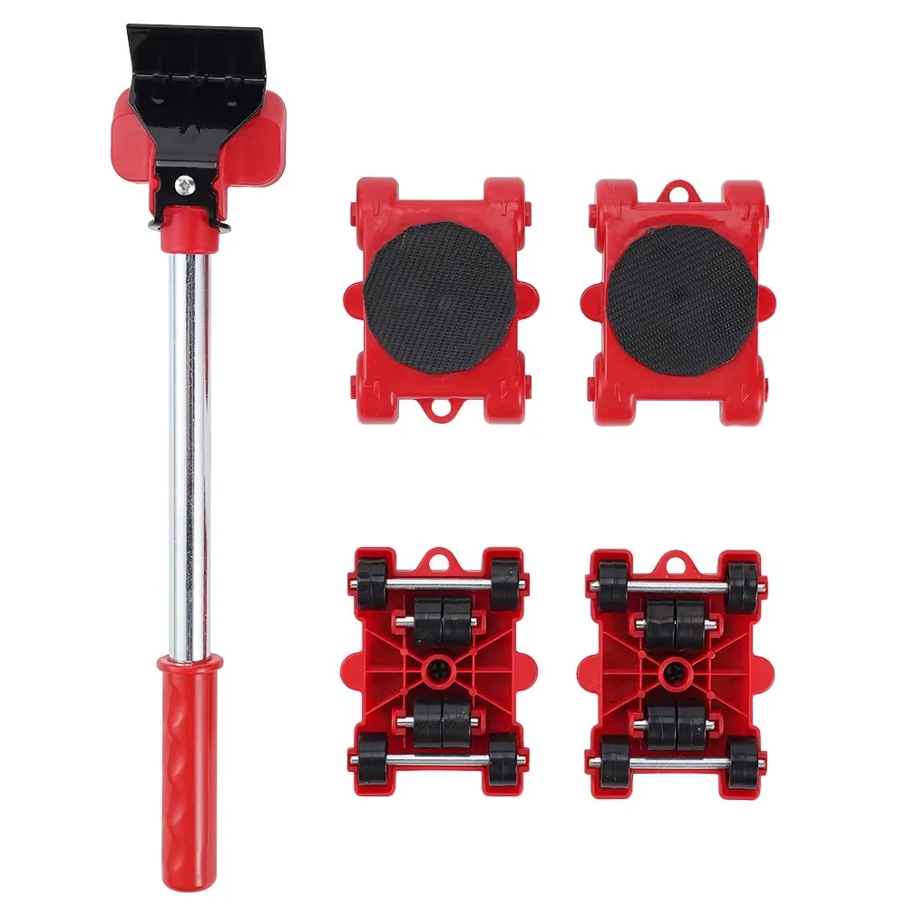 

5Pcs/Set Heavy Duty Furniture Lifter with Wheel Bar 360-degree Furniture Roller Skating Save Effort Furniture Moving Tools