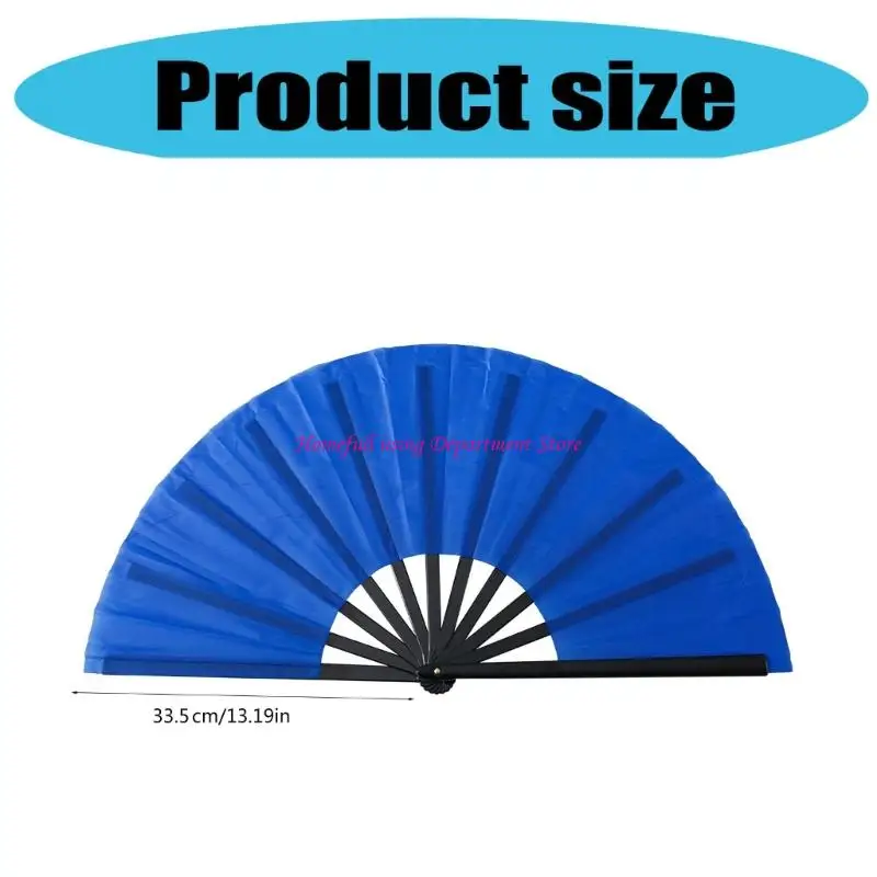 10Inch Black Plasatic Bone Kung Fu Handheld Folding Fan for Martial Art Performances and Cultural Event Decoration