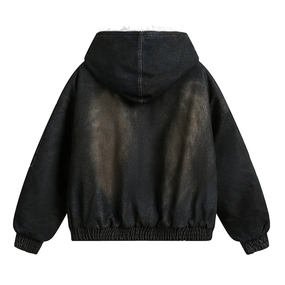 American Style New Fashion Winter Men's Dark Blue Casual Trendy Loose Simple Basic Loose Hooded Jackets Male Coats Clothes Tops