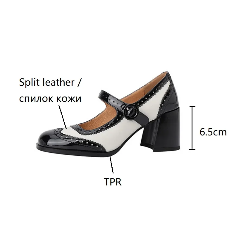 Spring/Fall Shoes Women Round Toe Chunky Heel Mary Janes Shoes Mixed Colors Women Pumps Patent Leather Shoes Classics High Heels