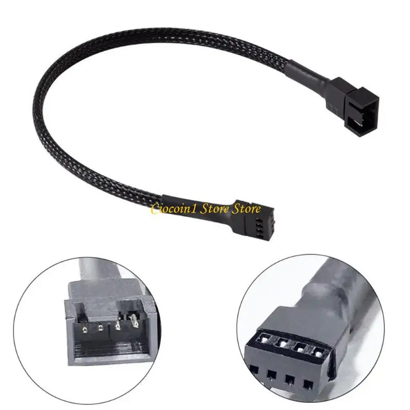 

A3PC 4PIN PWM Вентилятор Удлиненный кабель кабеля кабеля Установительный источник питания 27 см.