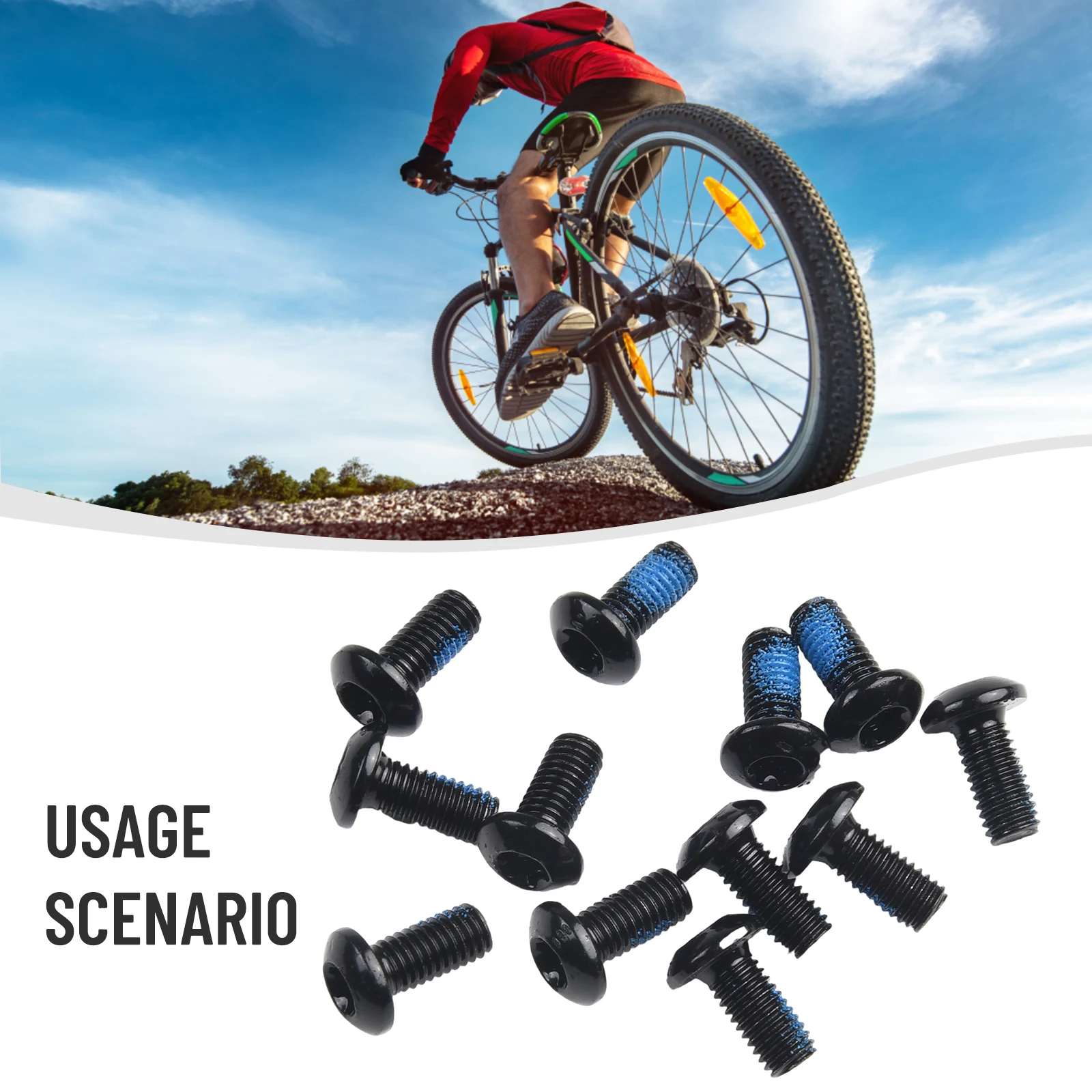 12 Uds tornillos de fijación de disco de freno de bicicleta M5 12mm rosca antisuelta Torx T25 tornillo de cabeza de flor de ciruelo para accesorios de pernos ROTOR