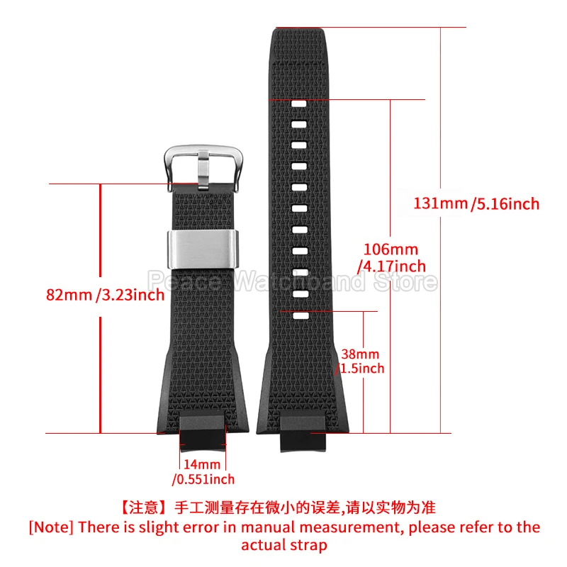 سوار سيليكون 14 مللي متر لساعة كاسيو G-SHOCK GST-B400 بواجهة محدبة حزام الساعات مرن صديق للبشرة مقاوم للتآكل سريع الجفاف