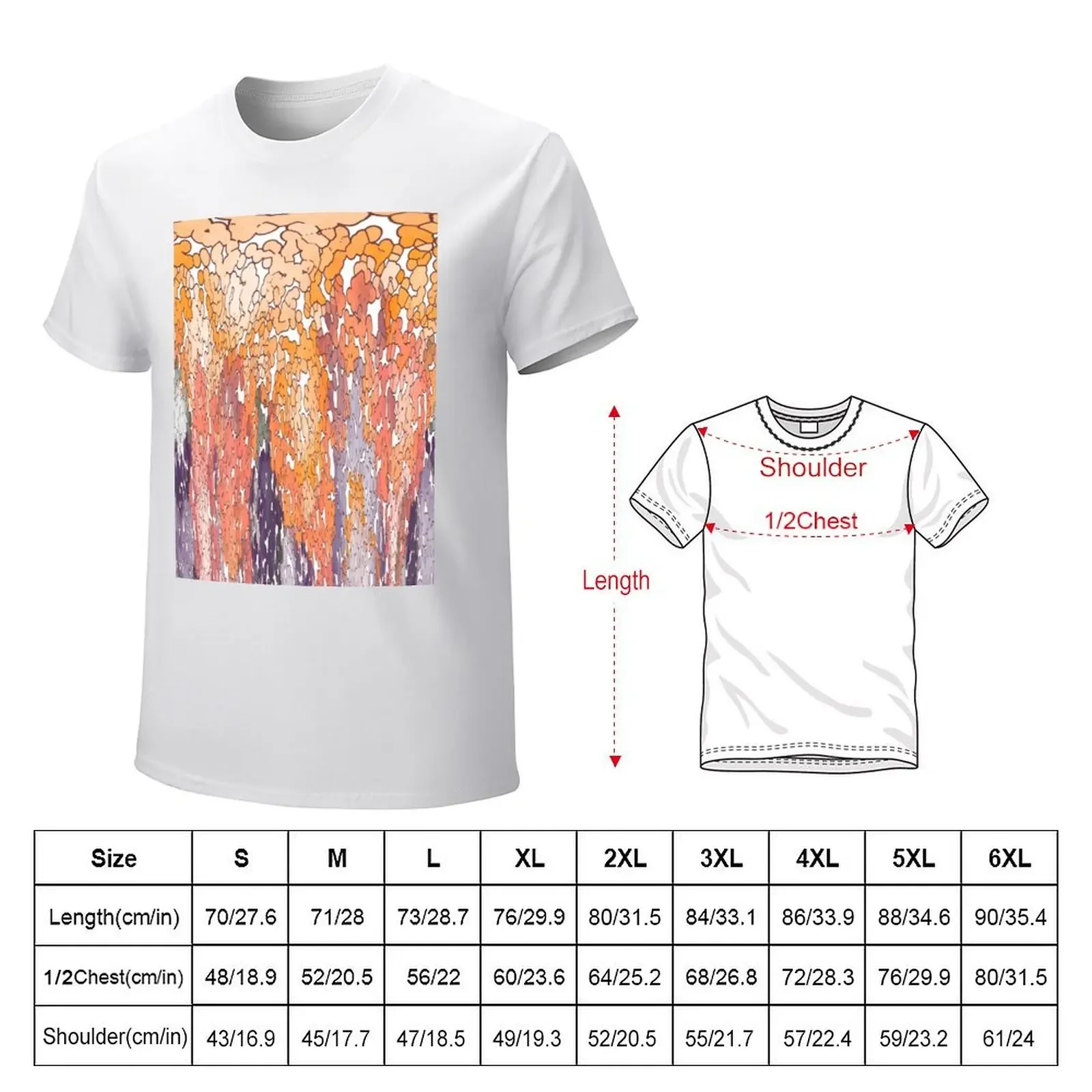 Waterfall in Collors of Fall, Abstract Painting T-Shirt vintage clothes blacks tshirts for men