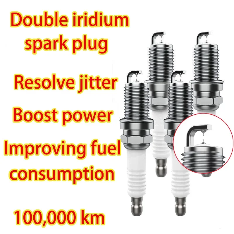 4pcs High Performance Auto Spark Parts Double Iridium Spark Plug For Car Volkswagen Scirocco Club 138 1.4T 2015-2016 Engine CZD