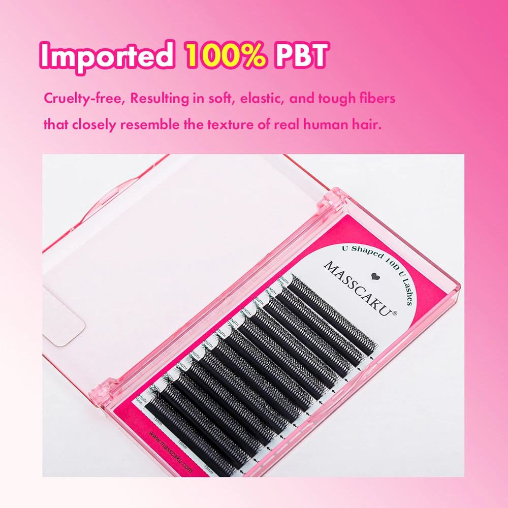 Factory Price U-shaped Eyelash Extensions Mix Length Thin Root Comfortable to Wear Premade Fans Individual Eyelashes by MASSCAKU - Image 5