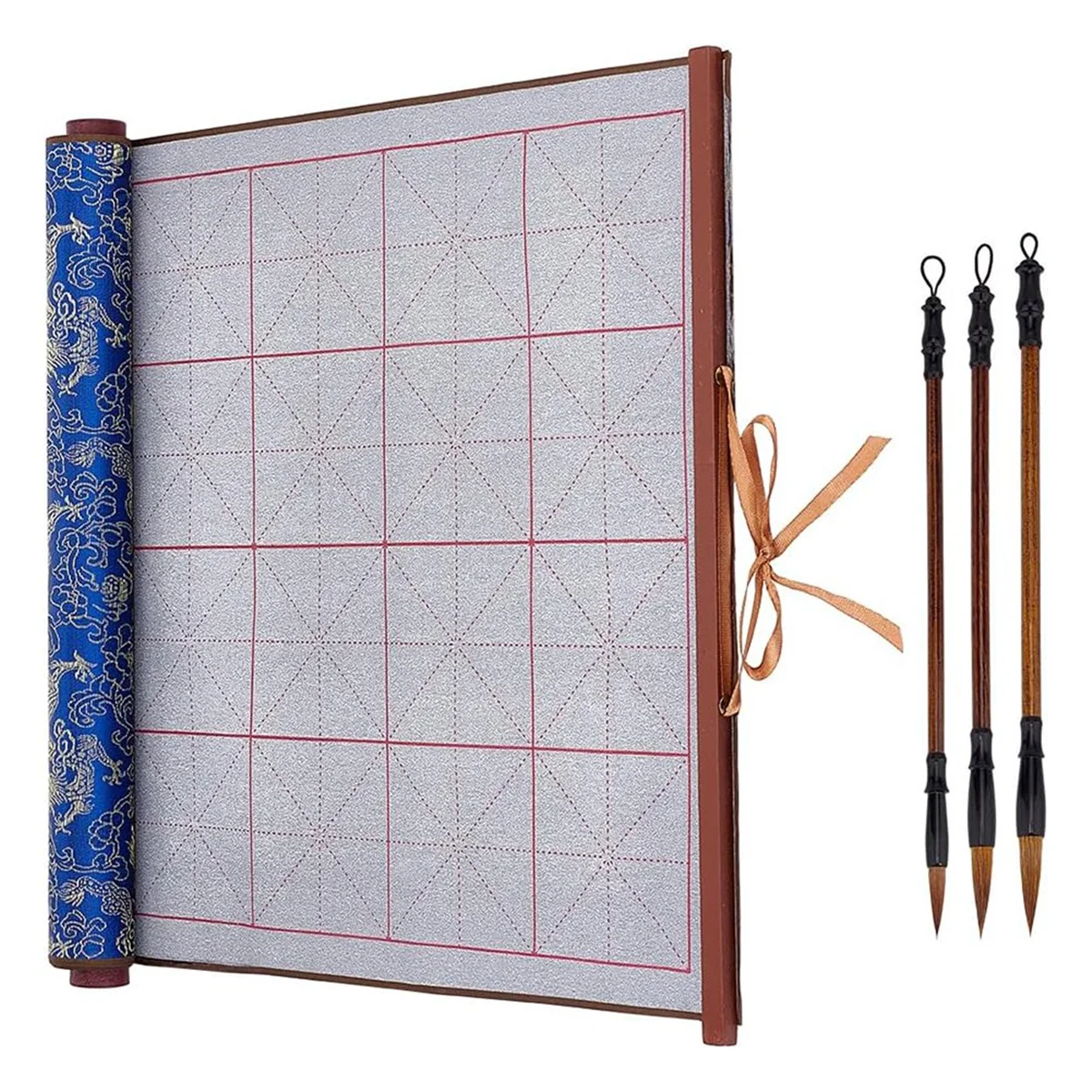 ADP-Reusable Water Writing Magic Cloth Inkless Chinese Calligraphy Set of 3 Traditional Calligraphy Writing Brush Pens Set 1