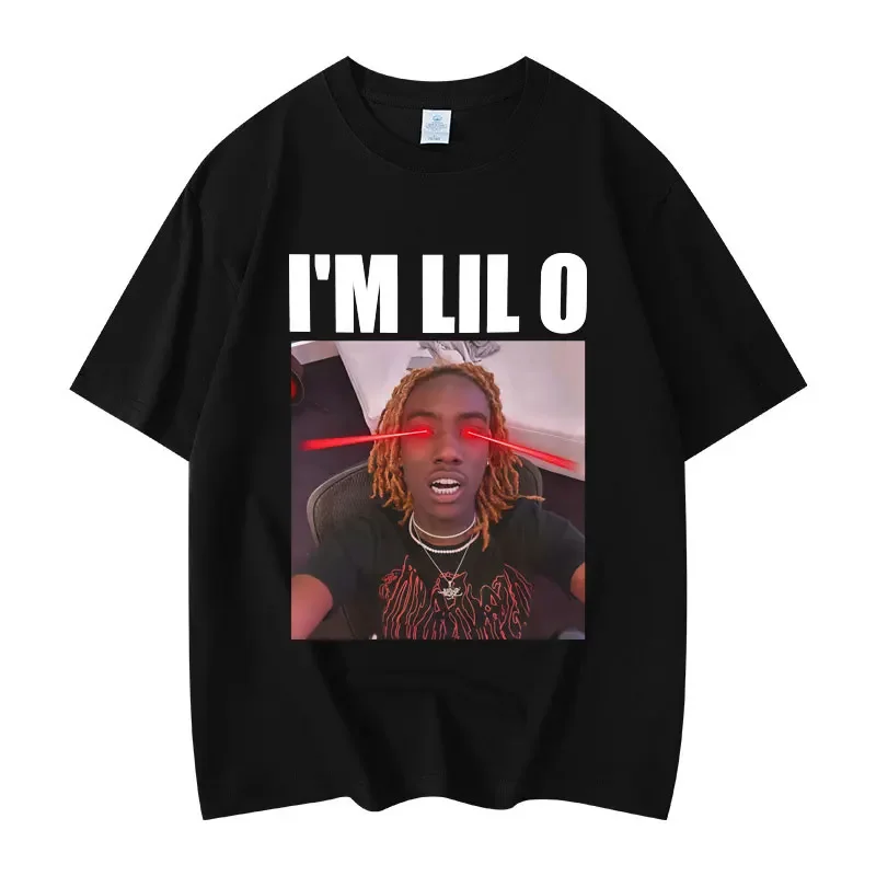 

I'm LOL O pattern printed 100% pure cotton short-sleeved T-shirt, fashionable hip-hop casual loose top